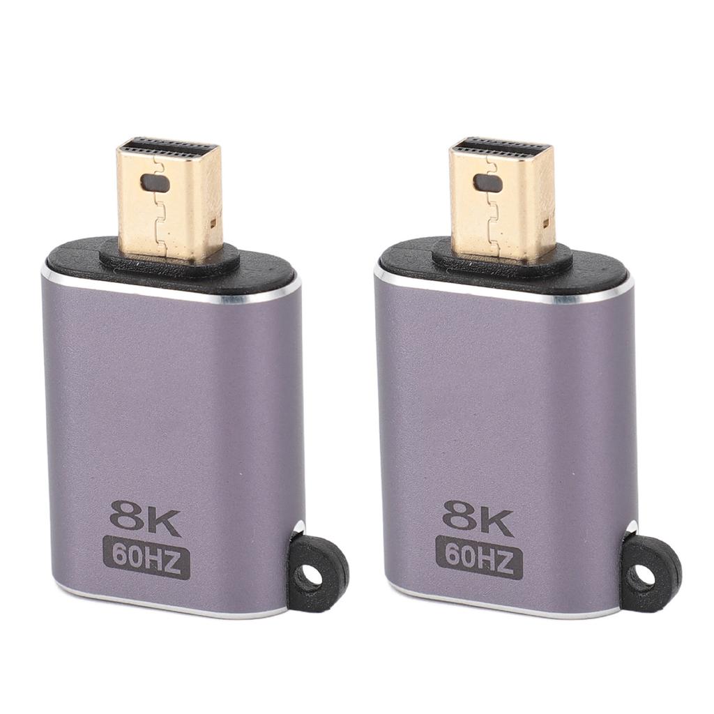 2 Stück Mini DisplayPort auf DisplayPort 1.4 Adapter 8K 60Hz 4K 144Hz Stecker auf Buchse Konverterkopf für OS X Laptop Monitor