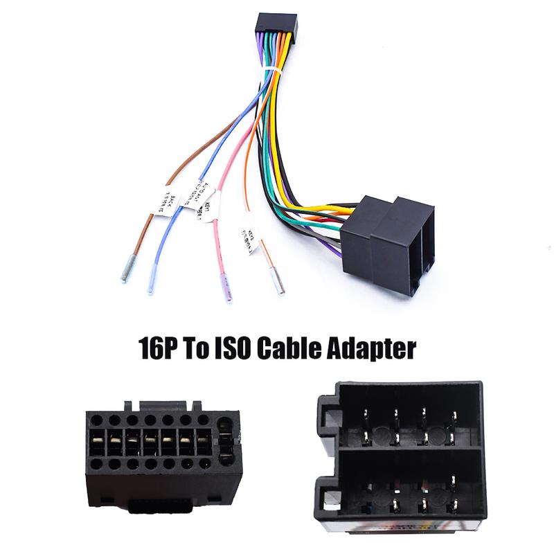 16P Male Plug ISO Female Connector Wiring Harness 16 Pin to ISO Cable Adapter Universal Accessories For Car Android Head Unit