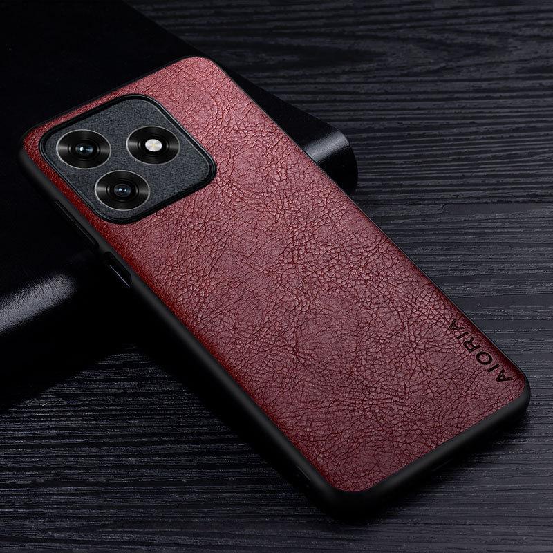

Luxury Leather Case For Honor X5C X5D Plus Premium Business Style Retro Litchi Pattern Back Cover for Honor X5C Plus case Honor X5D Plus кавовий