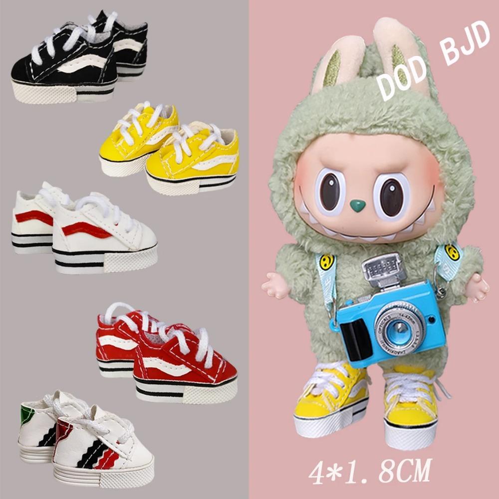 Labubu  Shoes (4*1.8cm) Doll Sneakers ,for 17cm Macaron Plush and 15cm EXO Cotton Doll and 1/6 BJD Doll Clothes Shoe Accessoires
