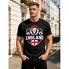 England National T-Shirt - St. George's Löwenwappen und Kronenschild Grafik, Lässiges Shirt mit lockerer Passform und ikonischem englischem Fan, Maschinenwaschbar geeignet