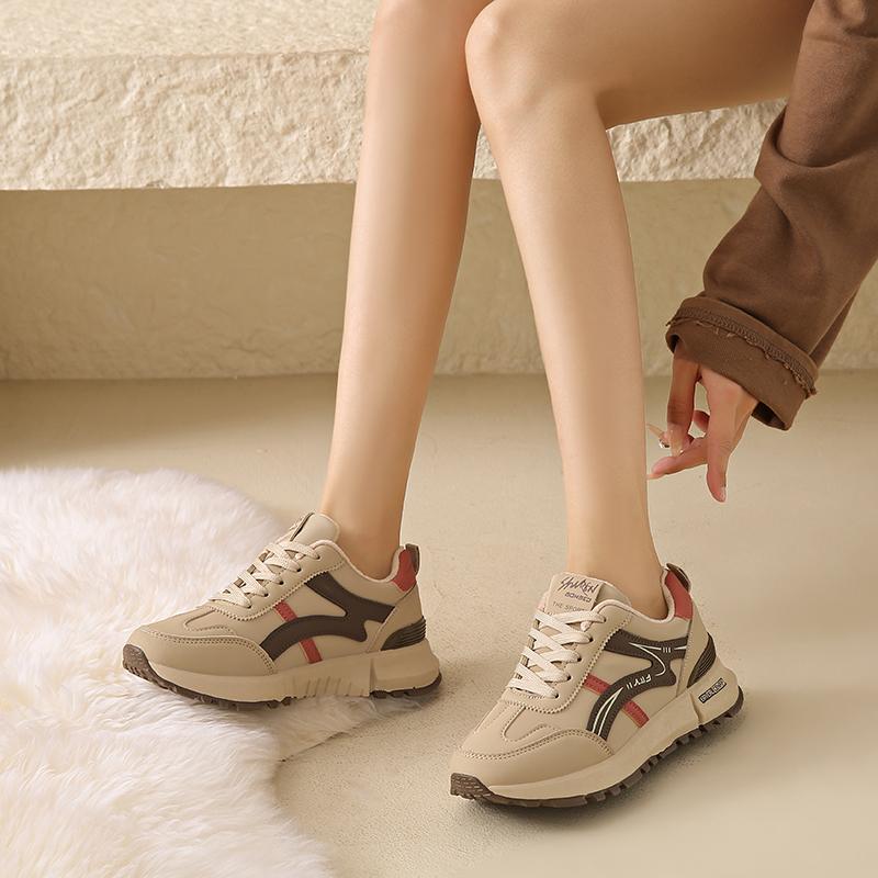 CRLAYDK Chunky Sneakers for Women Fashion Thin Fur Lined Winter Shoes Platform Ladies Casual Walking Sport Shopping Tennis