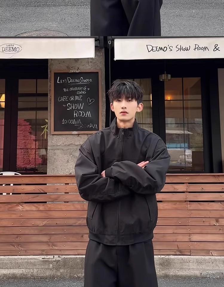 Men's Waterproof American Flight Jacket: Stand-Up Collar Baseball Uniform Windbreaker