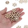 50Pcs Christmas Snowflake Wooden Cutouts Assorted Designs DIY Craft Embellishments Decorations for Party Tree Window Wall