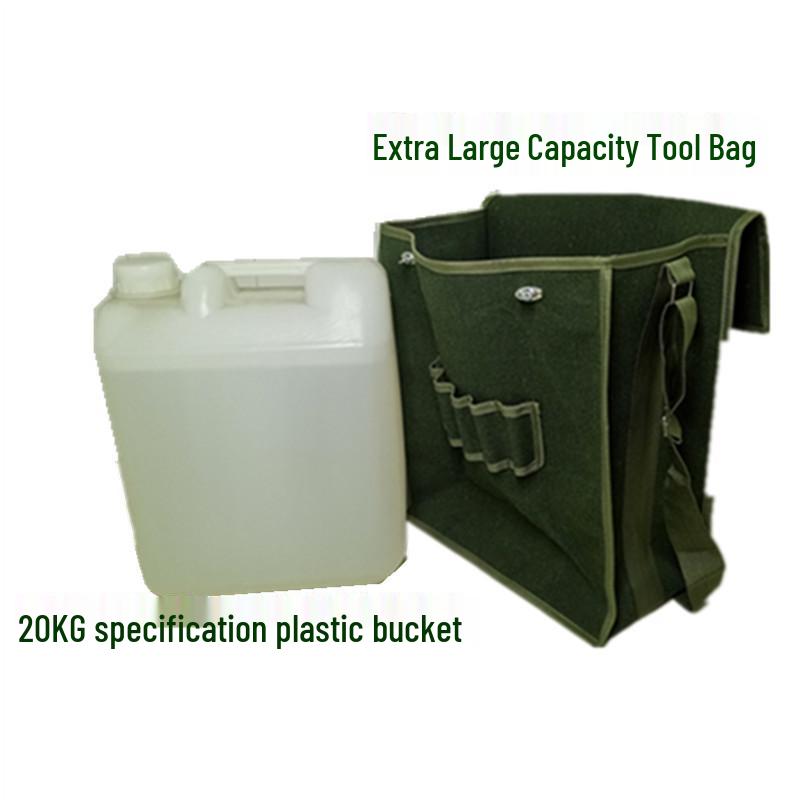 Extra Large Wear-Resistant Canvas Electrician Tool Bag with Shoulder Strap - Multifunctional Repair Bag