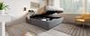 Upholstered Bed Double Bed 140x200 Cm, Storage Bed Frame with USB-C and Full-Surface Slatted Frame, Without Headboard, Cotton, Gray
