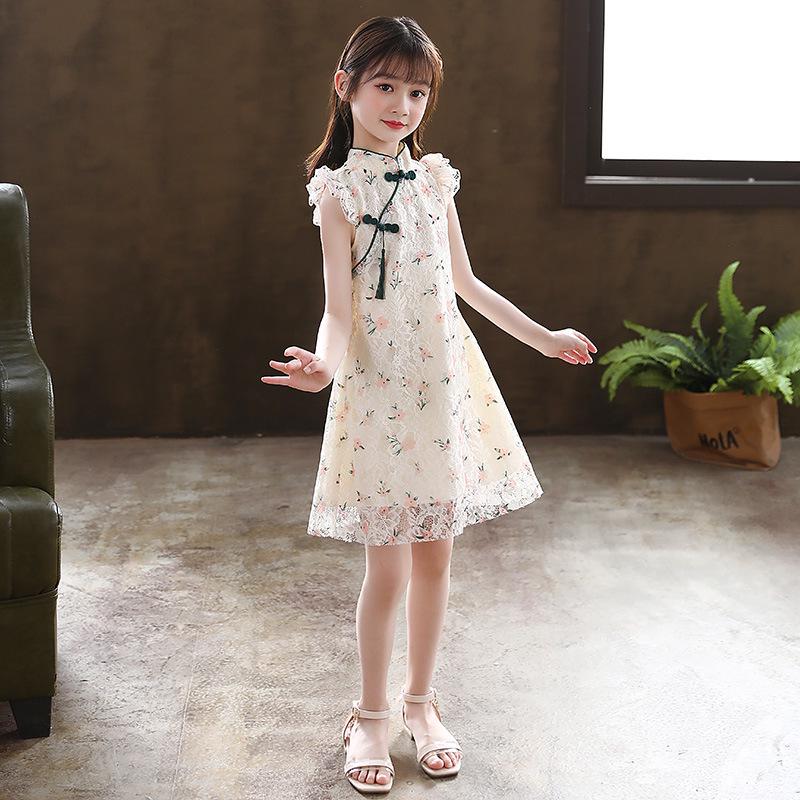 Girls Summer Qipao Dress 2026 - Lightweight, Stylish Hanfu for Kids 110 cm
