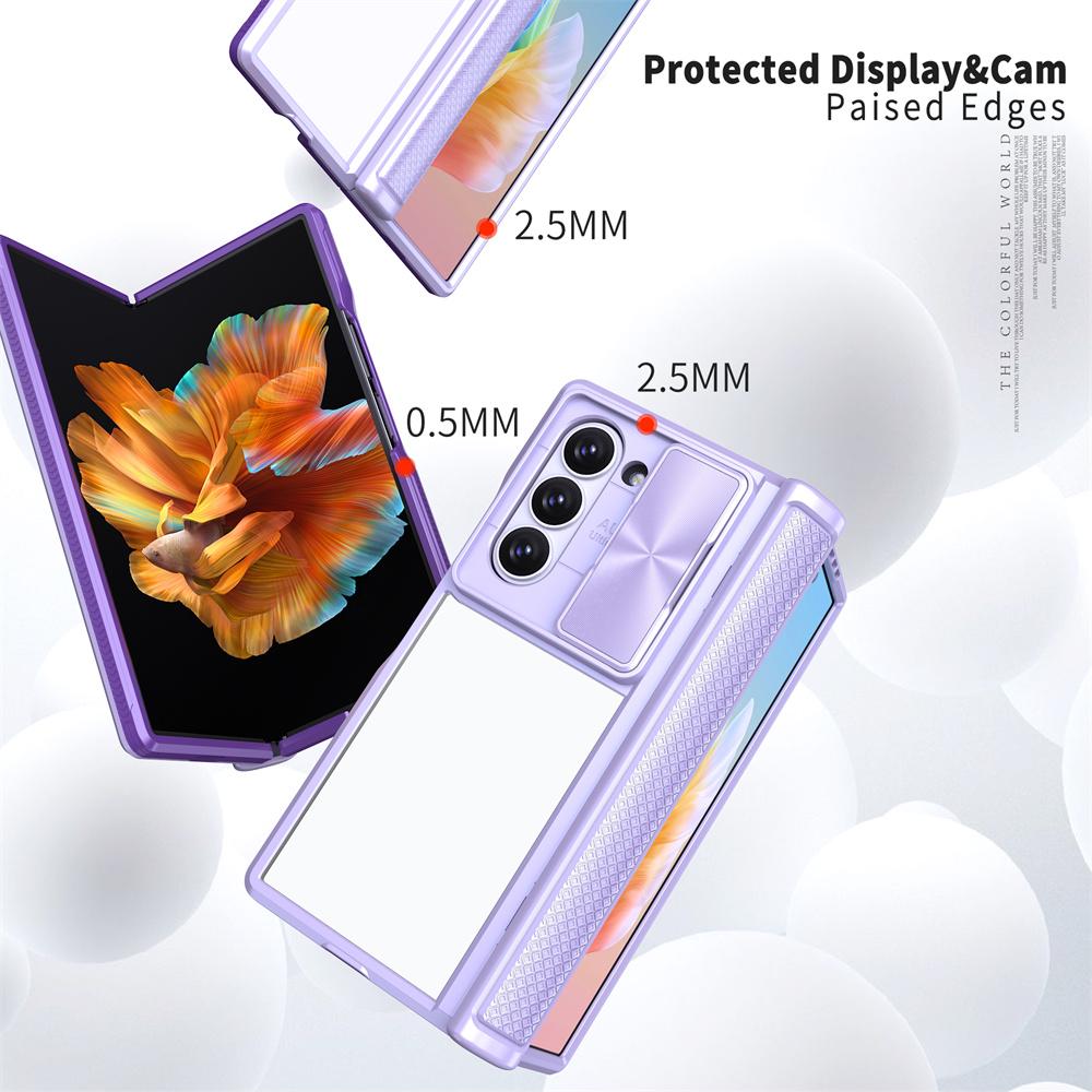 Transparente Handyhülle mit Scharnierschutz für Samsung Z Fold 6 5 Fold6 Fold5 5G Stoßfest Klare Acryl-Schutzhülle