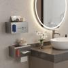 Carbon Steel Toilet Paper Holder Wall Mounted Waterproof Toilet Paper Box Punch Free with Trash Bag Holder Bathroom Tissue Self