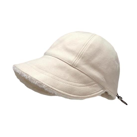 Autumn Winter Fisherman Hat Solid Color Thickened Plush Lining Baseball Hat Cold Weather Thermal Cap Outdoor Headwear