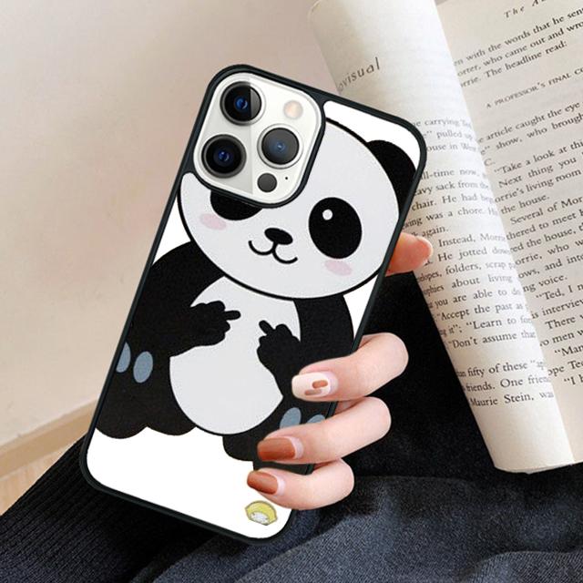 Cute Cartoon Animal Panda Phone Case Back Cover for iPhone 17 Air 16 15 14 13 11 12 Pro Max Plus Fundas Coque