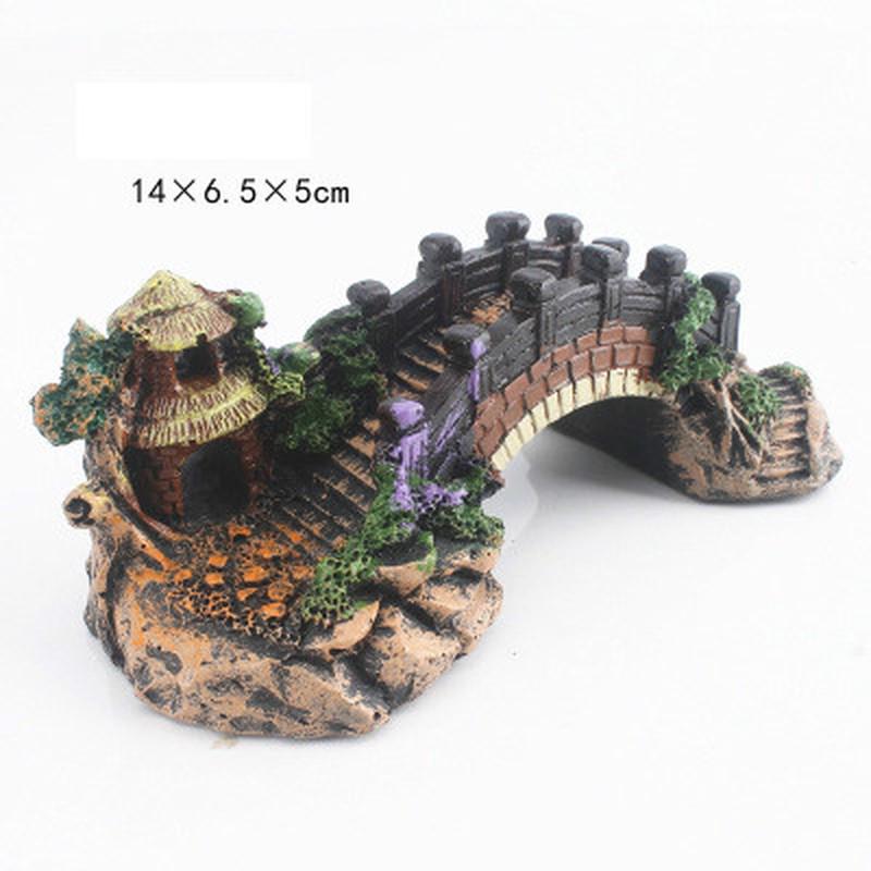 Żywica akwariowa Most Krajobraz Ozdoby do akwarium Pavilion Tree Decoration