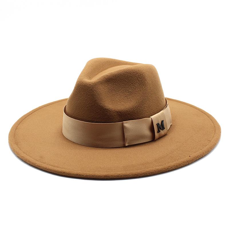 Wool Big-Brimmed Jazz Top Hat For Men And Women, Casual M Standard Big-Brimmed Jazz Hat 9.5Cm