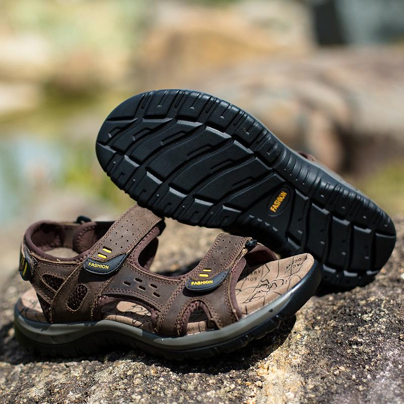 38-48 Summer Mens Large Size Genuine Leather Men Sandals Summer Men Beach Sandals Outdoor Sandals For Men