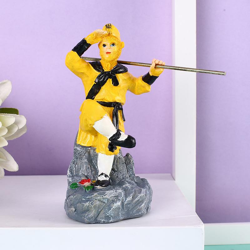 4pcs Creative Cartoon Image Sun Wukong Figurine Doll Monkey King Journey To The West Home Decoration Resin Crafts Decorations