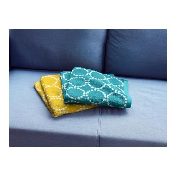 Kosugizen Daily Towel Bath Towel Scandinavian Style Ihana Green/Yellow 60 x 120 cm Just the right amount of volume for everyday use Set of 2