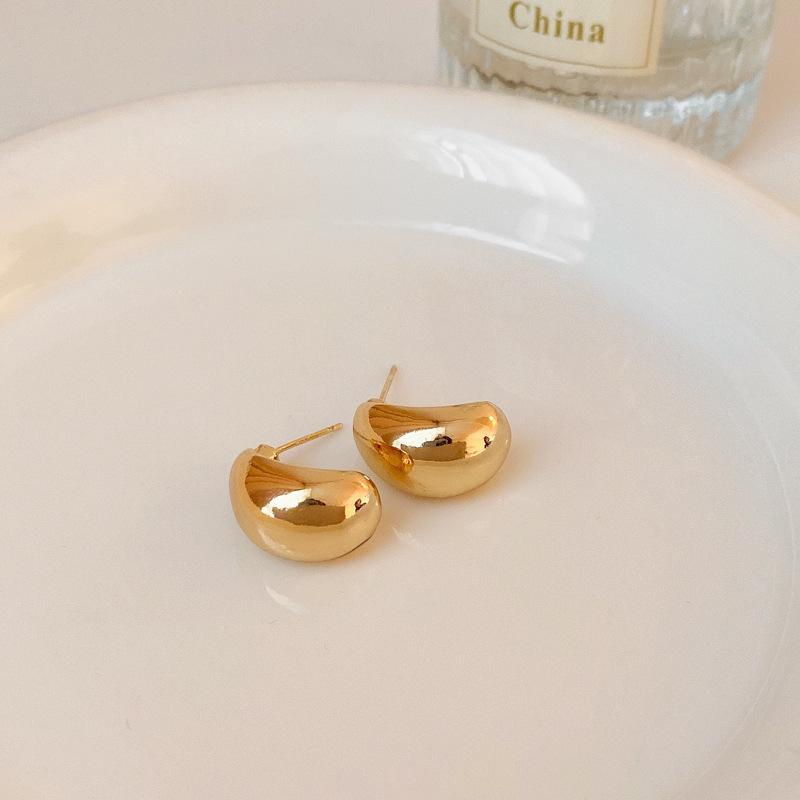 Crushed Silver Zircon Gold Circle Earrings Earrings European and American Earrings Design Sense Niche