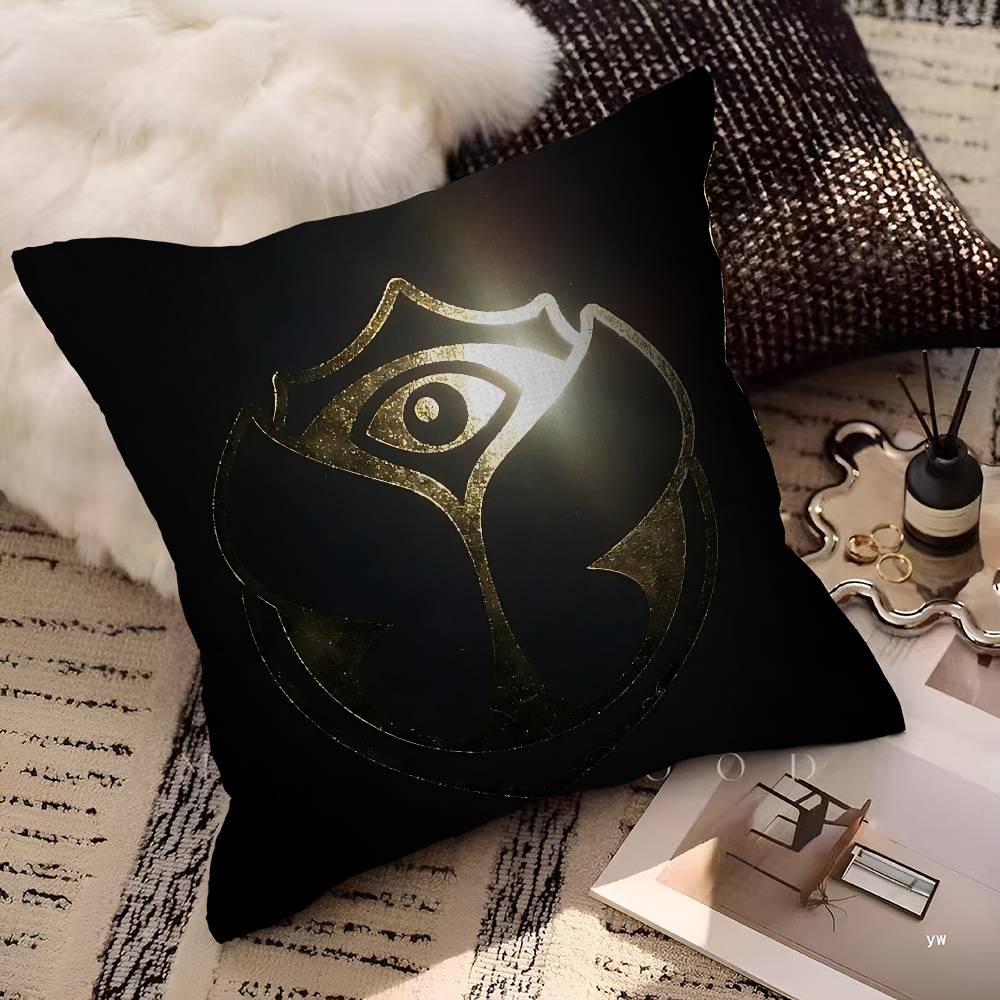 T-Tomorrowlands Music Logo Pillow Cover For Bedroom Room And Living Room Sofa Decorative Cushion Cover