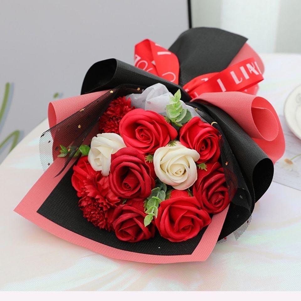 Flores Perfumadas De Sabonete Artificial, Rosa Buquê, Dia Dos Namorados, Presente Do Dia Do Professor, Bouquet De Noiva, Decoraç