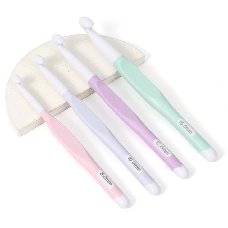 5 Pieces 8/10/12/15/20mm Crochet Hook Set Colourful Knitting Needle Ergonomical Crochet Needle Crochet Accessories