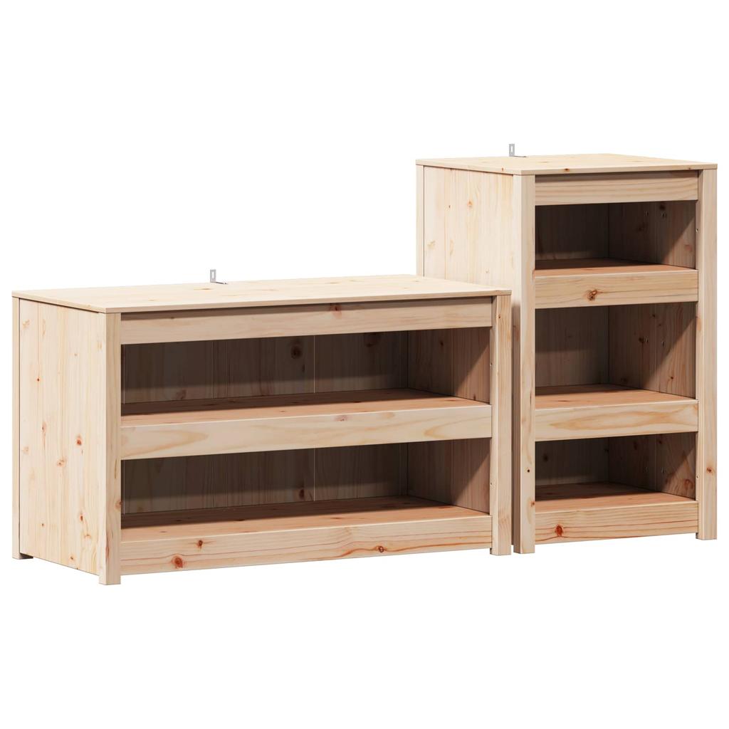 Outdoor Kitchen Cabinet MEPPEL 2 pcs Natural Douglas Fir
