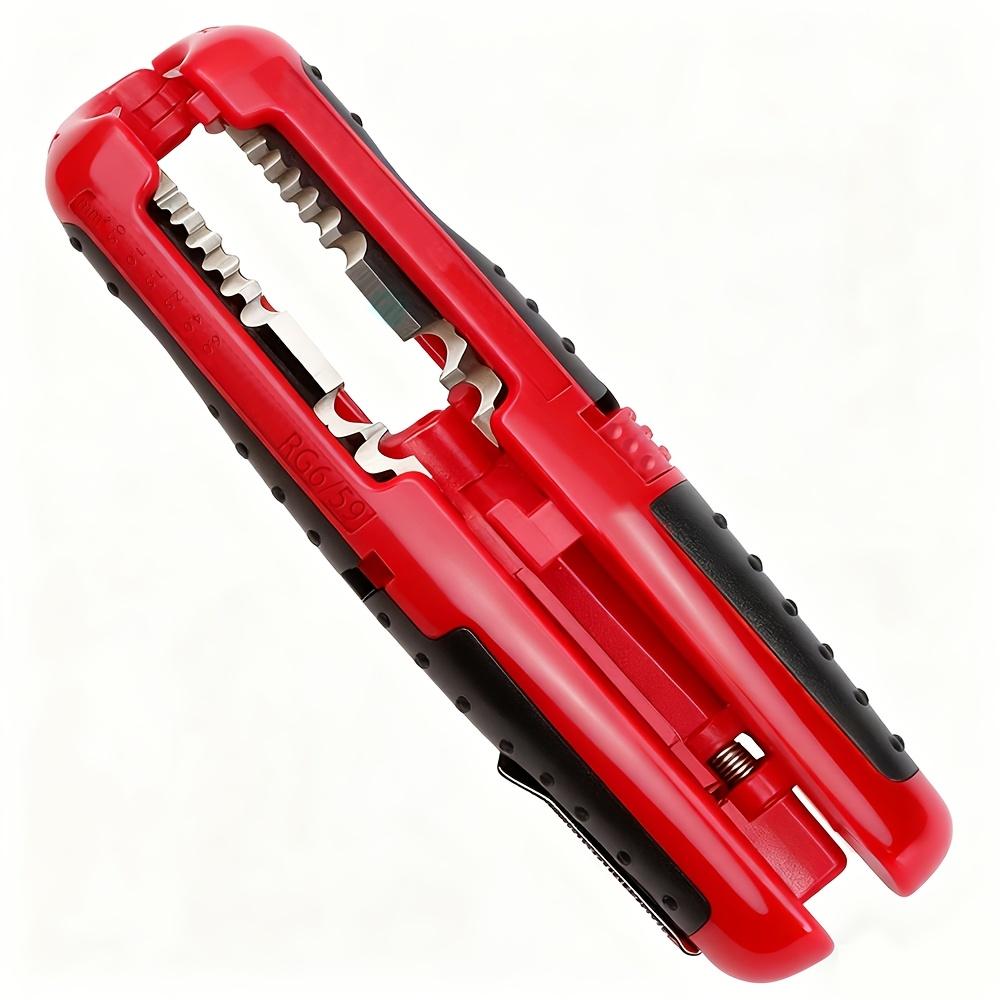 

Manual Wire Stripper, Featuring an Ergonomic Non-slip Handle.Suitable for Network and Coaxial Cables, 10-20 AWG. Ideal for Electricians Wire Stripper