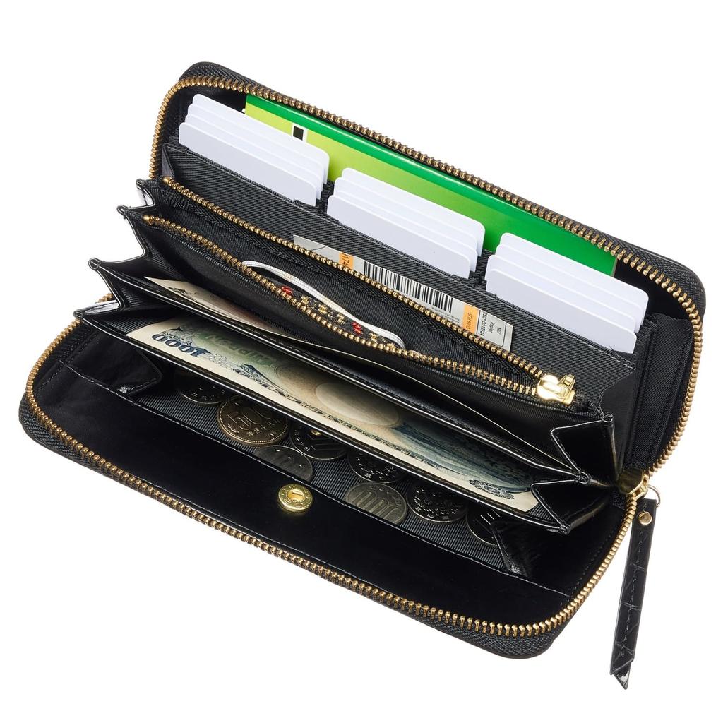 [VOICE] Align Greta Fix Women's Long Wallet by Tuscania, Italy. This stylish and elegant wallet features crocodile-embossed cowhide leather, a design