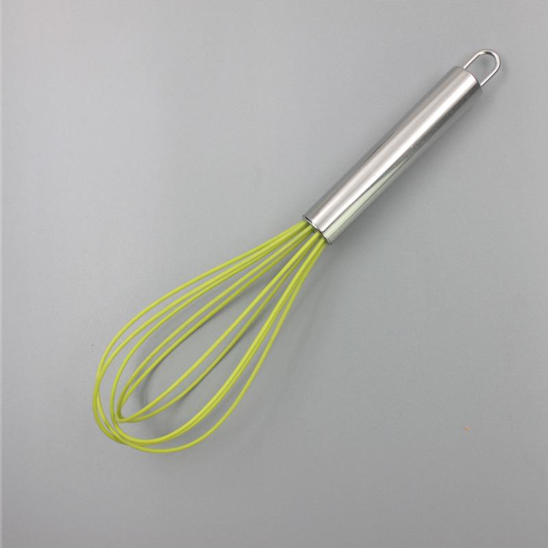 Stainless Steel Silicone Whisk - Handheld Cake Cream Beater Mixer Tool