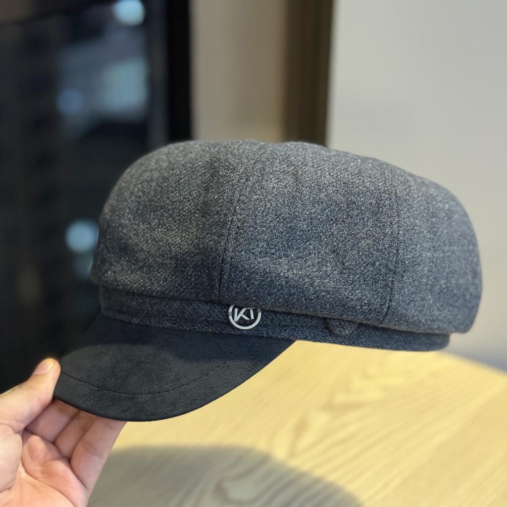 Women's Autumn and Winter Korean Style Versatile Duck Beret British Style Face Showing Newsboy Hat Trend