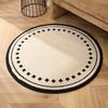 Diameter 80cm Round Area Rug for Bedroom Living Room Vintage Style Soft No Formaldehyde Faux Wool Carpet Floor Mat