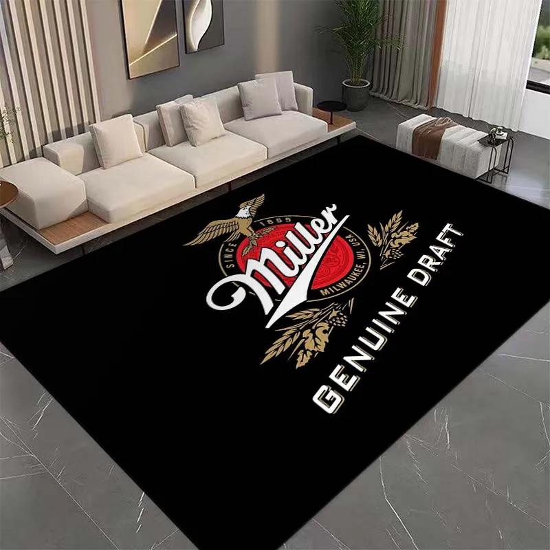 15 Size Genuine Draft M-Miller Pattern Rug Bedroom Living Room Bathroom Mat Creative Door Mat Area Rug Beer Bar Decor Carpets