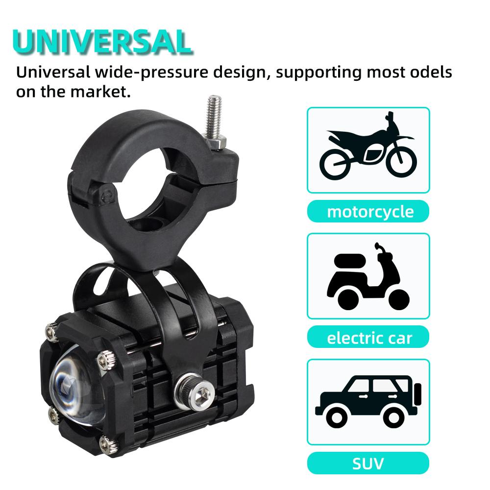 Auxiliary Motorcycle Headlight Driving Fog Light Bar 12V 24V Projector Lens Spotlight LED Light Yellow White For Car/Motorcycle