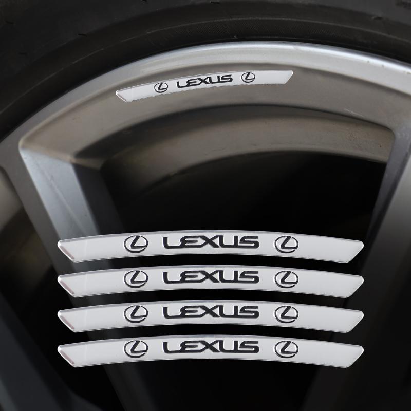 4pcs Aluminium Alloy Car Wheel Hub Stickers For Lexus F SPORT GX460 Ct200h IS250 ES 220D IS200 Fsport GS GX IS LS LX NX RX UX CT