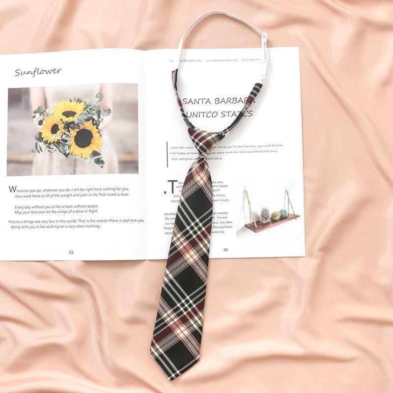 Japanese Striped Tie For Women And Men Polyester School Uniform Accessory