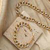 Pulsera de Cadena Cubana Gruesa: Collar de Moda Versátil de Acero de Titanio