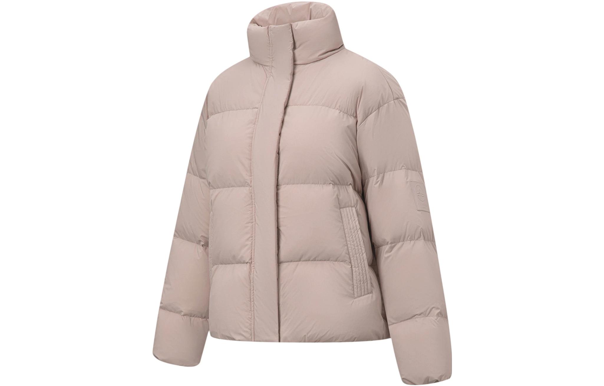 Li Ning Fitness Series Down Jackets Women s First Love Pink Stand Collar Moderate Down Jacket AYMT298-4 M