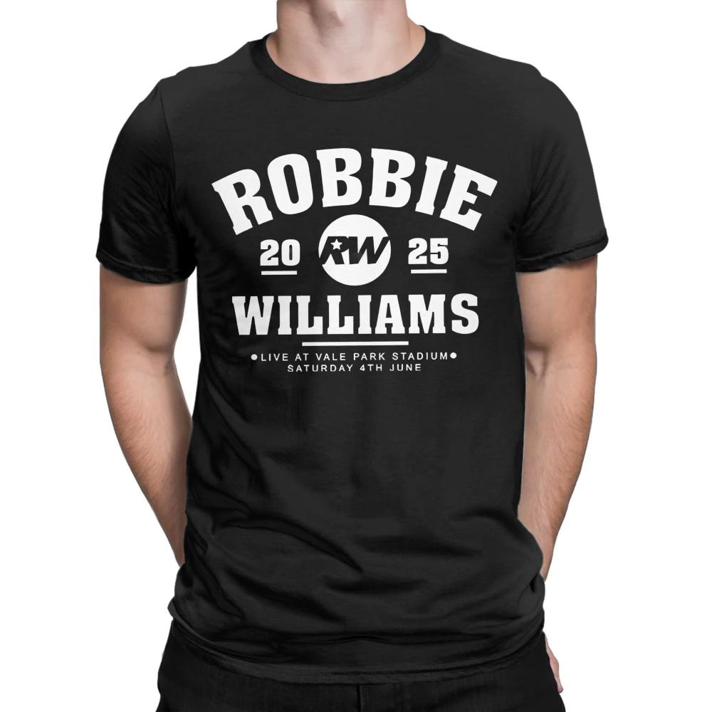 Robbie Williams Live 2026 Konzert T-Shirts für Herren Damen Baumwolle Mode T-Shirts Rundhals RW Sänger T-Shirt Kleidung Neuankunft