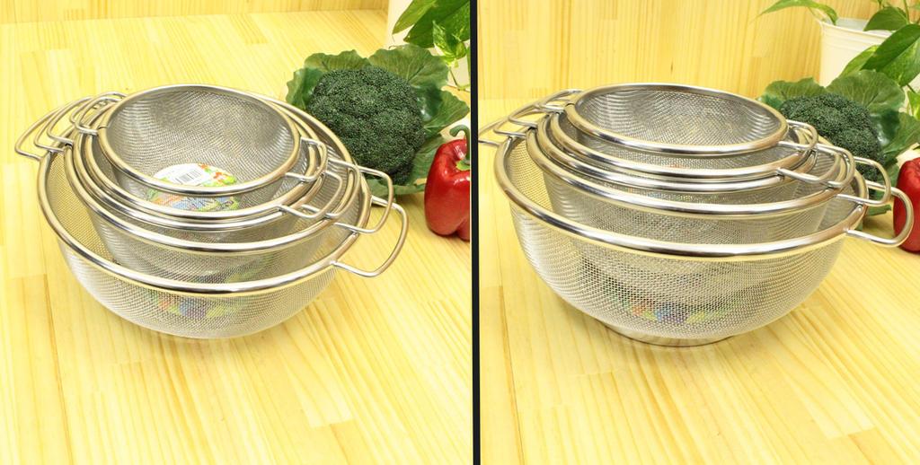 Inoue Wire Mesh Industry Living Room Stainless Made in Japan Colander, Two-Handed, 19cm, 18-8 Steel,