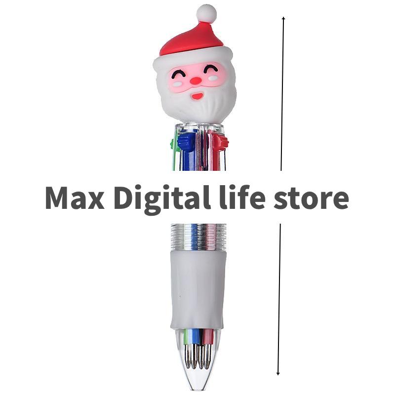 5-30Pcs Mixed Christmas 4-in-1 Color Ballpoint Pen Cartoon Santa Claus Snowman Writing Pen Student Stationery Kids New Year Gift