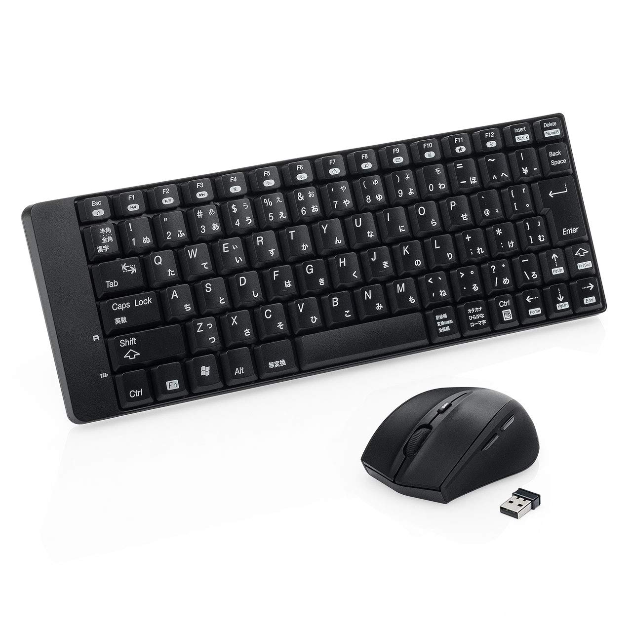 

Sanwa Direct Wireless Keyboard and Mouse Silent Mouse Set, Compact, Tenkeyless, (5 Buttons), Black, 400-SKB052 чорний