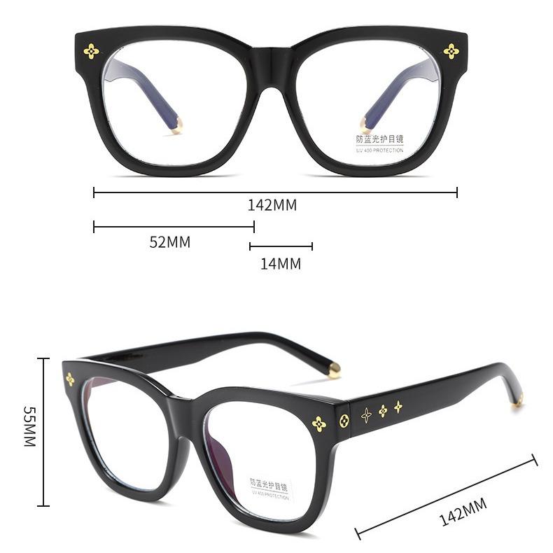 Flat Glasses, Large Frames, Square Glasses, Myopia, Plain Makeup, Anti-Blue Light Glasses, Optical Glasses