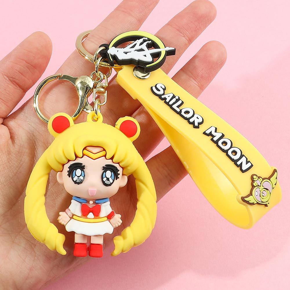 Anime Sailor Moon Schlüsselanhänger Cartoon Niedliche Katzenfiguren Schlüsselanhänger Mars Jupiter Merkur Rucksack Autoschlüsselanhänger Weihnachtsgeschenke