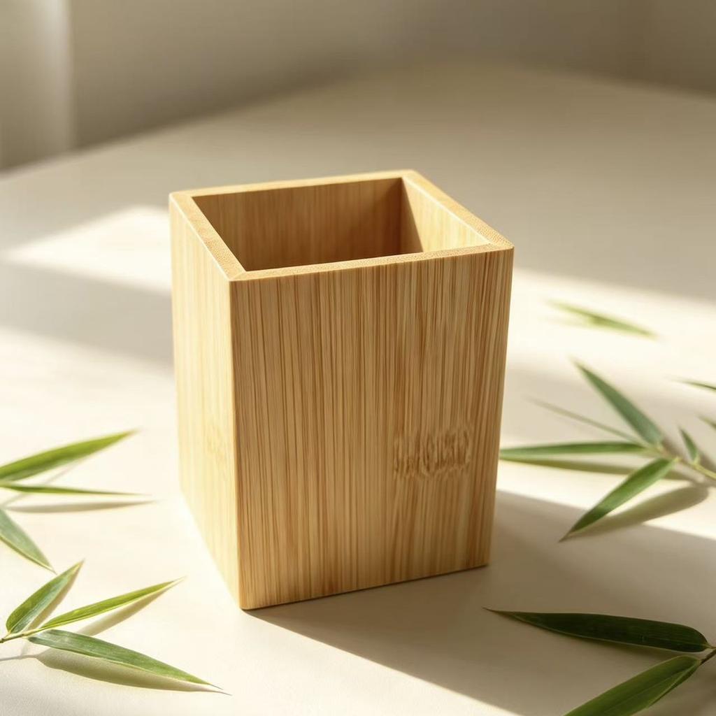 Alarm Clock Bamboo Digital Pen Holder Clock Sleepy LED Clock Pen Holder Student Children's Desktop Gift Clock