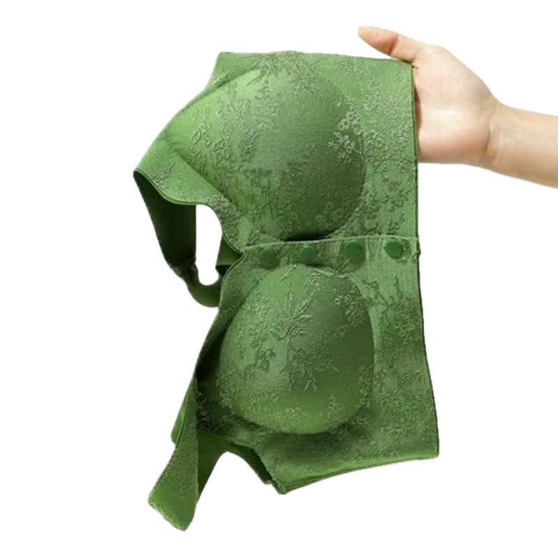 Tragbarer Damen-BH mit Frontverschluss, geprägtem Jacquard, Push-Up und ohne Bügel