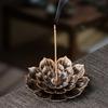 Alloy Incense Burner Stick Holder Buddhism Lotus Line Incense Plate Sandalwood Coil Base Temples Studios Home Decoration