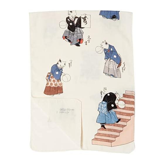 Japanese Goods Kyoto Souvenir Ukiyo-e Tenugui Double Gauze Tenugui Popular Cat Temari Dance (Kuniyoshi) Note. 32x89cm