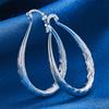 1 Pair 925 Sterling Silver 30mm Delicate Pattern Round Hoop Earrings for Women Jewelry Fashion Gift Accessories Party