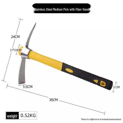Multi-functional Fiber Handle Stainless Steel Pickaxe & Hoe