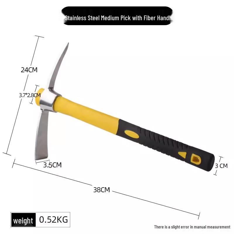 

Multi-functional Fiber Handle Stainless Steel Pickaxe & Hoe