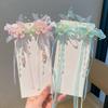 Hanfu Haarschmuck für Mädchen: Feeenschleife, Blumenquaste, Fließende Band-Haarspangen
